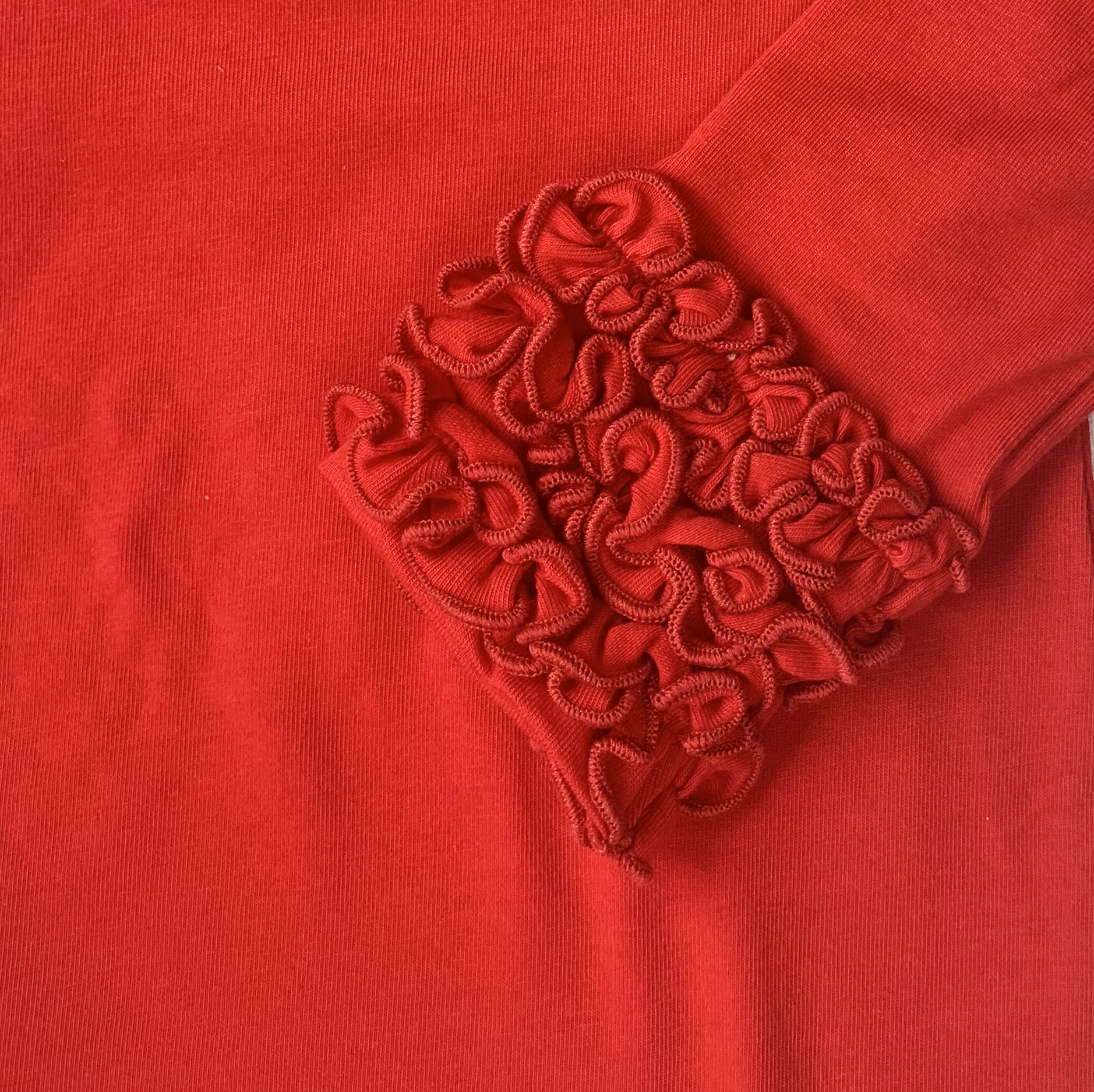 AnnLoren Baby Big Girls Boutique Long Sleeve Red Ruffle Layering T-shirt-1